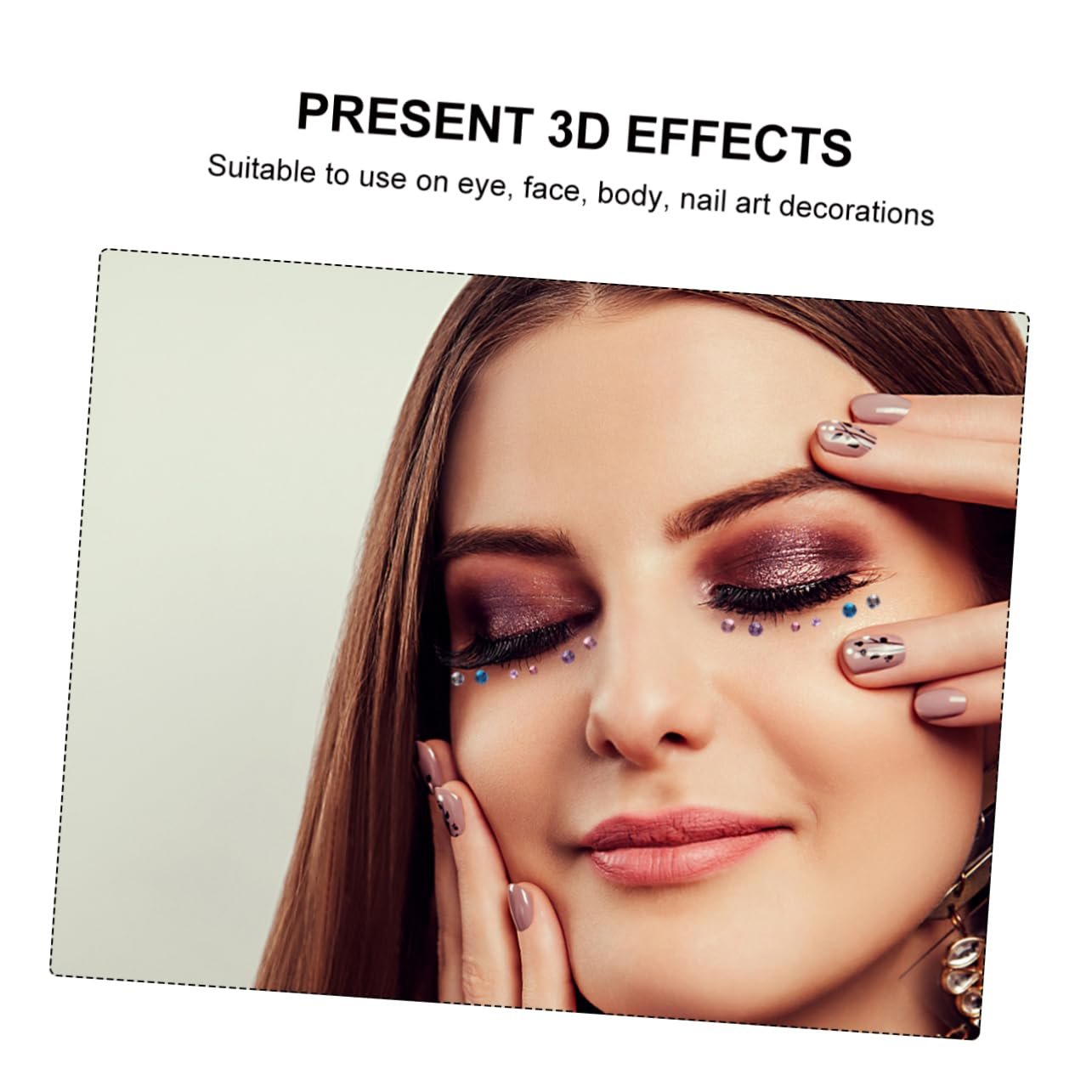 Наклейки со стразами для лица Beavorty, 5 листов, хрустальные украшения для глаз, наклейки с драгоценными камнями, наклейки для глаз со стразами, аппликации со стразами для ногтей, акрил для тела, фото №4