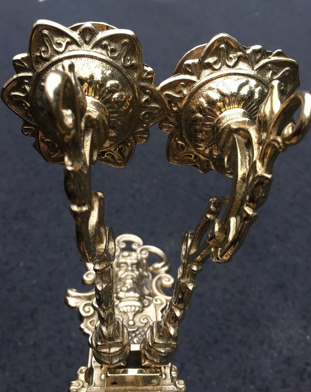 Канделябр настенный антикварный держатель для свечей фортепианный люстра латунный поворачивающийся 2 руки 82-262, фото №6