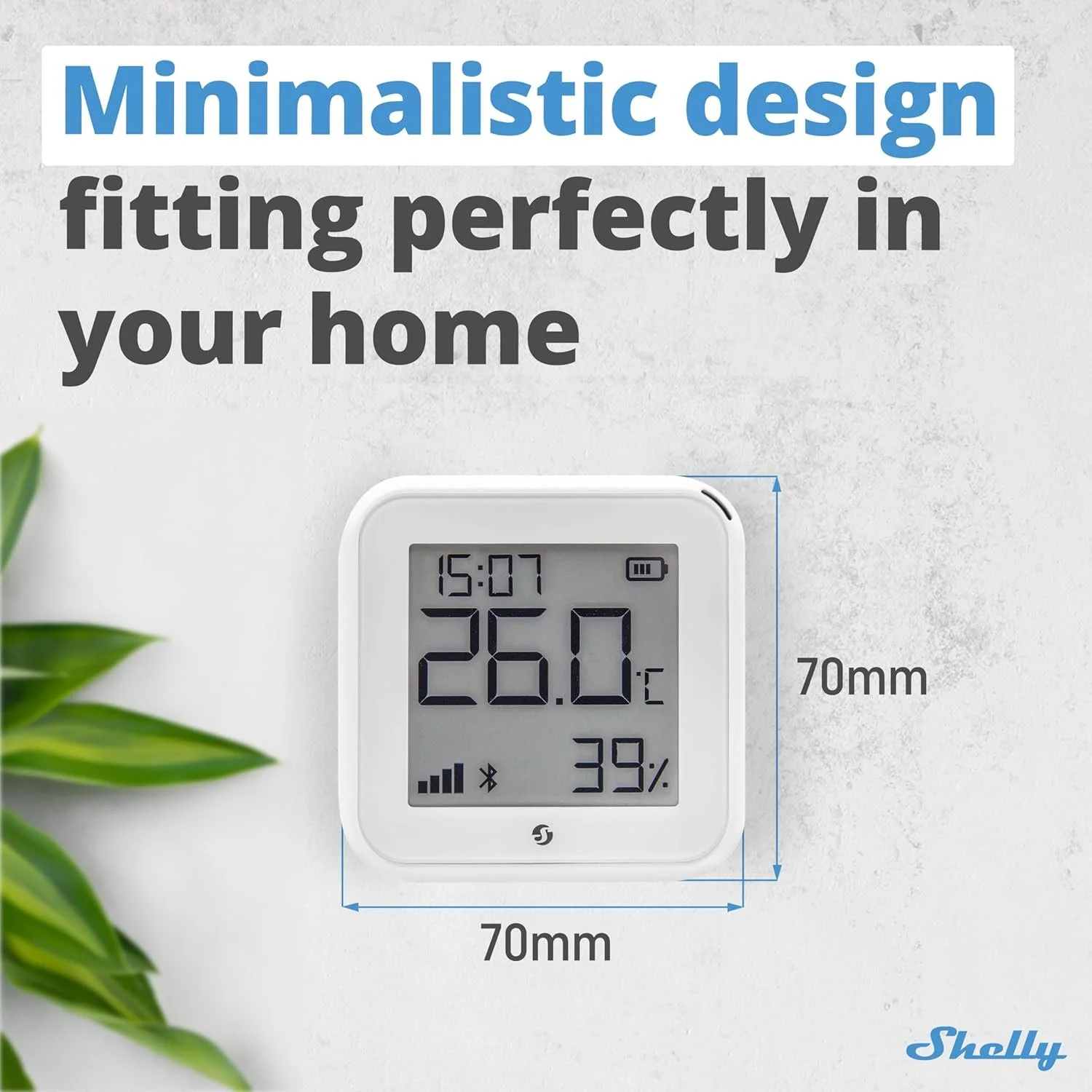 Датчик температури та вологості Shelly H&T Gen3 White / Wi-Fi / Bluetooth / Smart керування / Білий, фото №2 Датчик температури та вологості Shelly H&T Gen3 White / Wi-Fi / Bluetooth / Smart керування / Білий, фото №2
