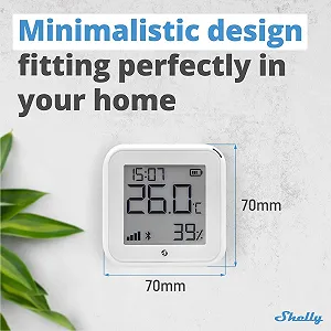 Датчик температури та вологості Shelly H&T Gen3 White / Wi-Fi / Bluetooth / Smart керування / Білий synthetic.ua - Фото 1