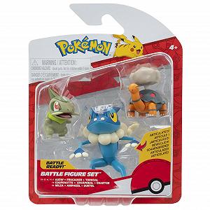 Набір бойових фігурок Pokémon PKW4089 - Куртель, Мілза, Амфіцель, офіційний набір фігурок synthetic.ua - Фото 1