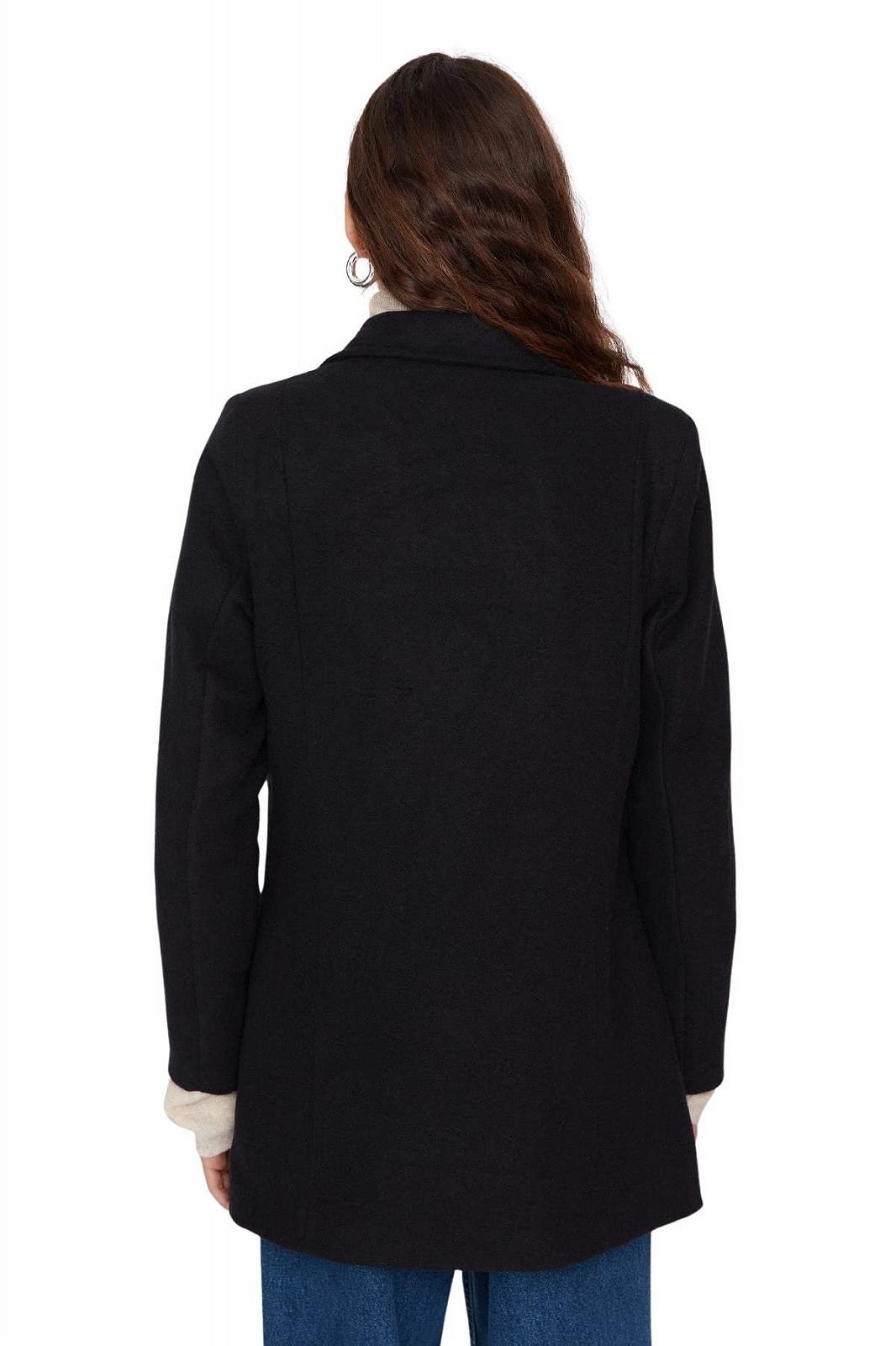 Пальто TRENDYOL Приталенный Двубортный Однотонный, фото №5 Пальто TRENDYOL Приталенный Двубортный Однотонный, фото №5