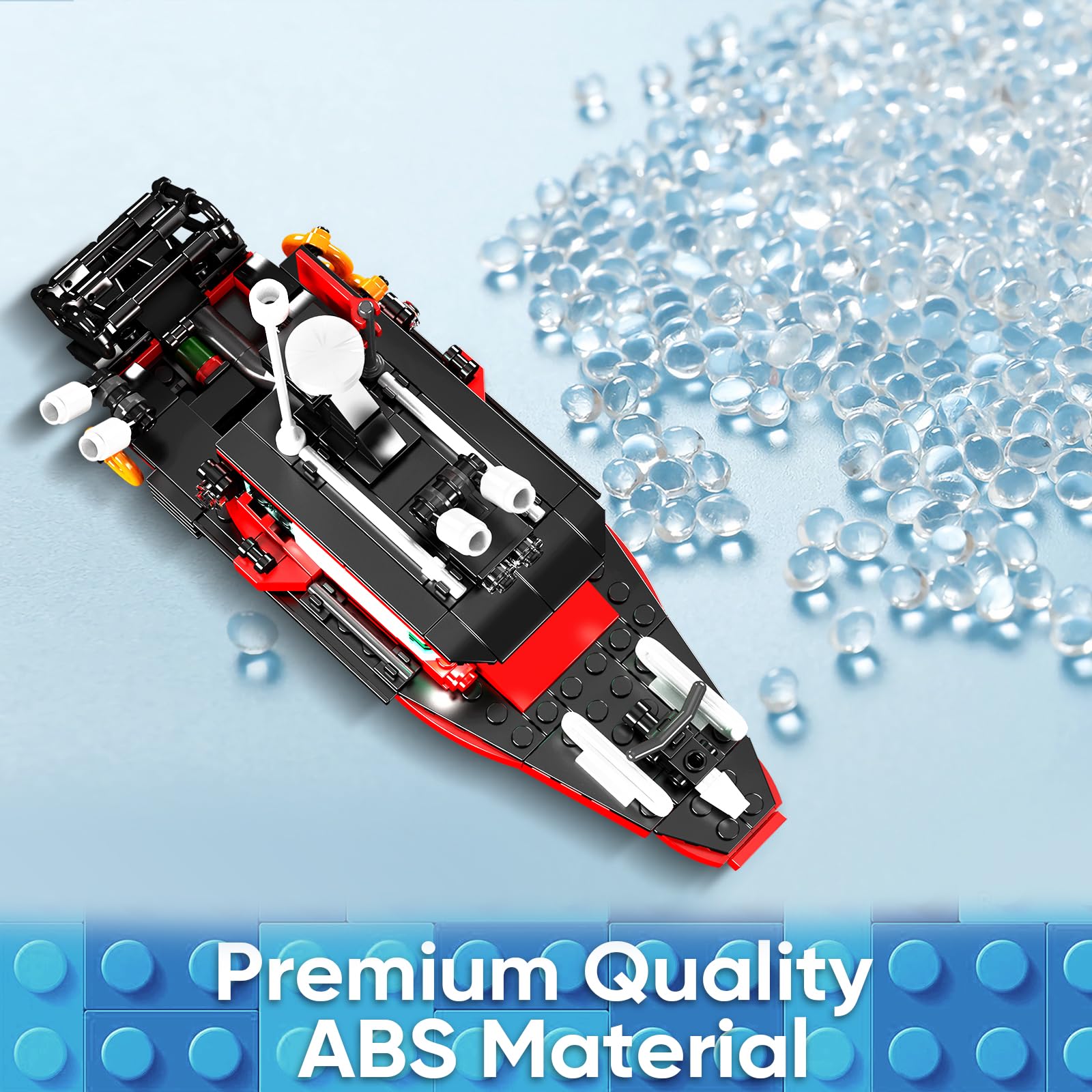 Набор Mould King Creative Fire Boat Model 10082 для строительства пожарного катера для мальчиков и девочек от 8 лет (315+ деталей), фото №4