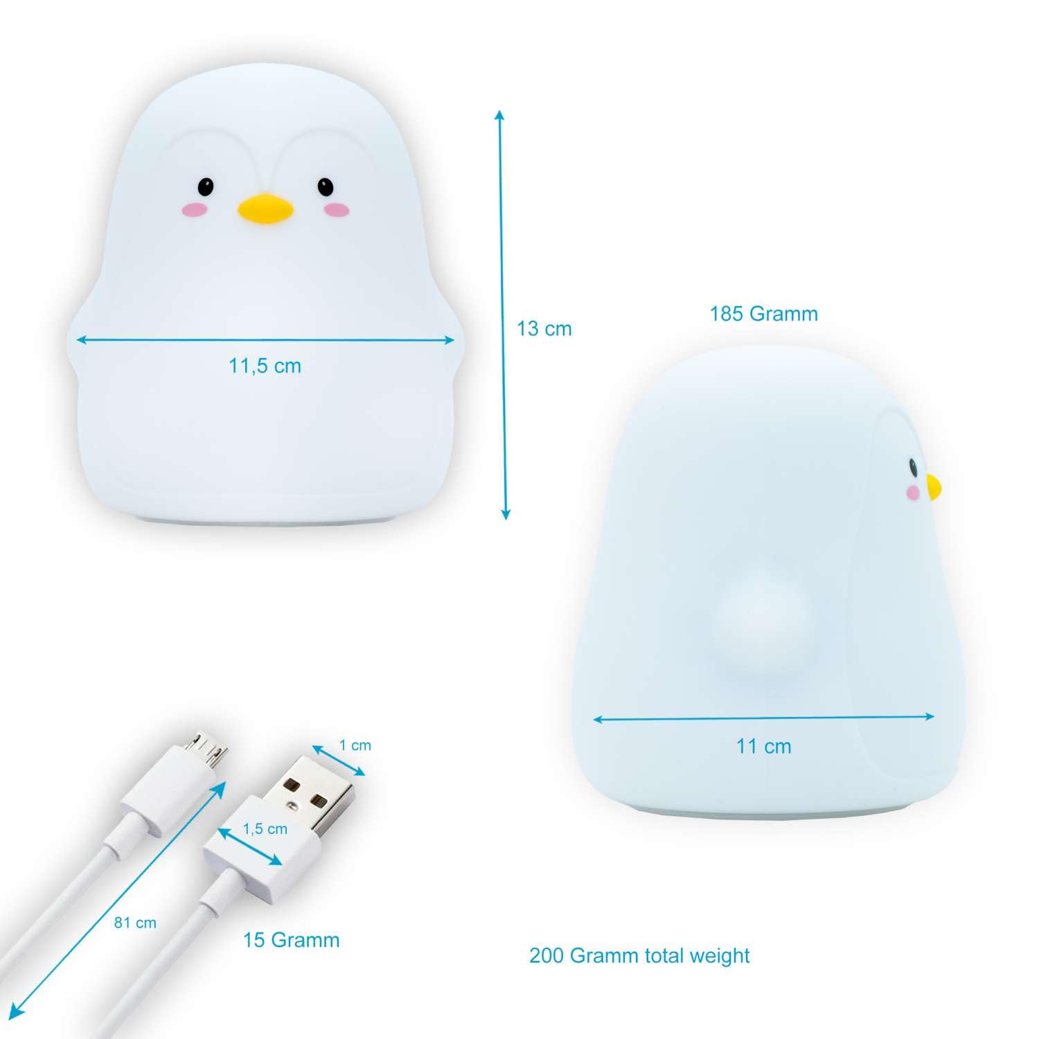 Ночник INTIRILIFE Белый Пингвин 11.5 x 11 x 13 см, фото №2 Ночник INTIRILIFE Белый Пингвин 11.5 x 11 x 13 см, фото №2