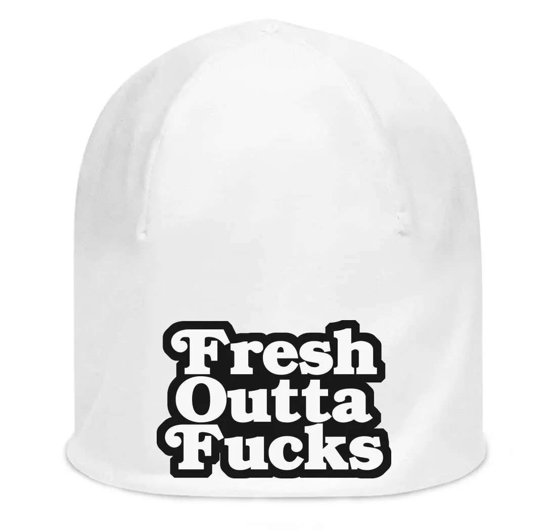 Еластична бавовняна шапка унісекс ATPRINTS Fresh Outta Fcks Білий, фото №1