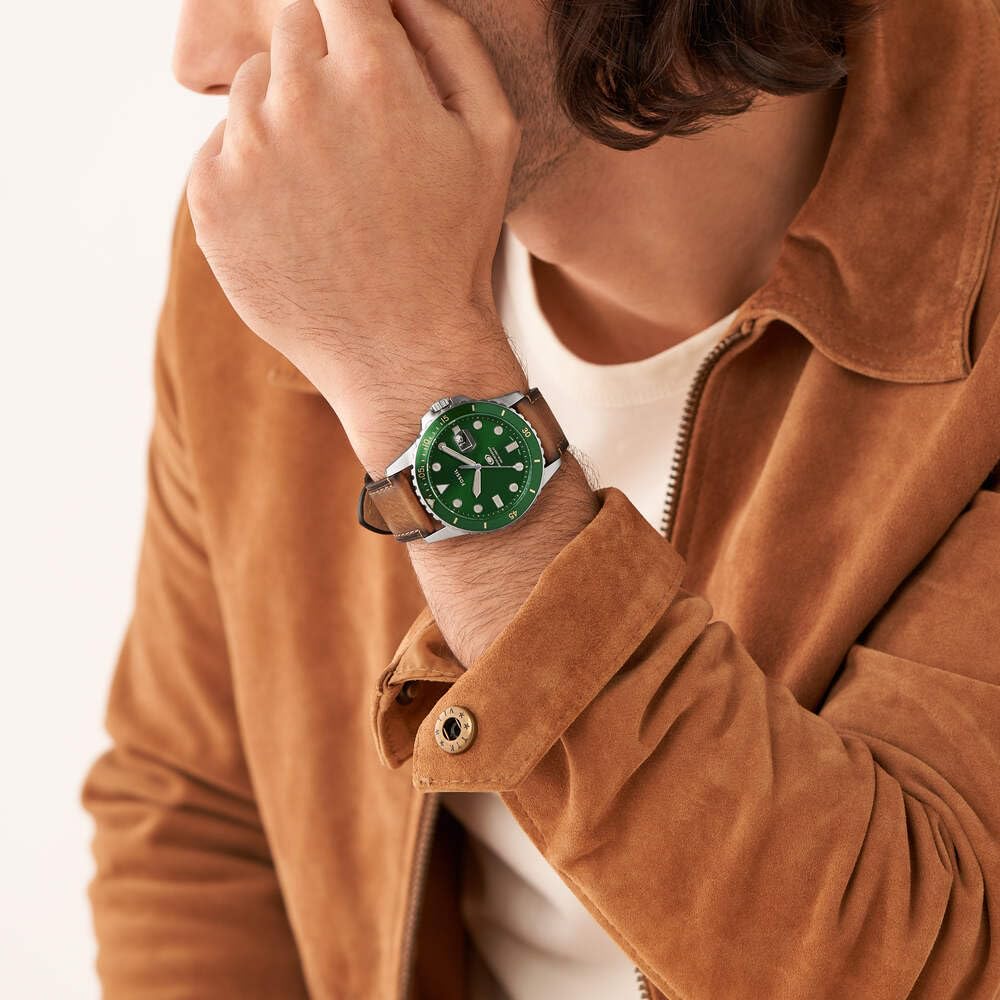 Чоловічий годинник Fossil Blue Кварцовий механізм, ремінець з нержавіючої сталі або шкіри, фото №2