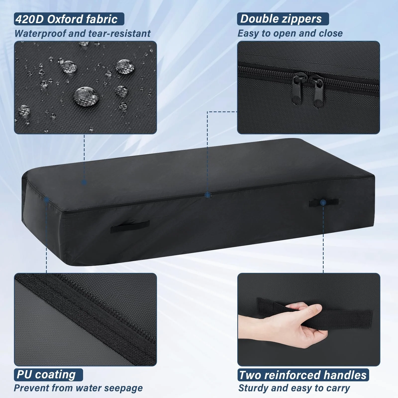 Чохол для матраца GARPROVM 90 x 200 x 26 см Oxford 420D, фото №3 Чохол для матраца GARPROVM 90 x 200 x 26 см Oxford 420D, фото №3