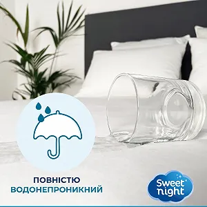 Водонепроницаемый чехол на матрас SWEET NIGHT 80х190/200х25 см на молнии / защита от клопов и клещей / Белый synthetic.ua - Фото 1
