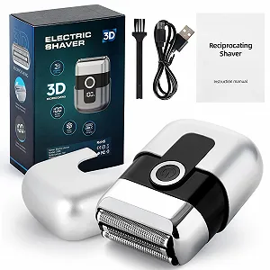Міні-сіткова бритва 3 Floating Blades LED Display IPX7 Silver - Фото 1