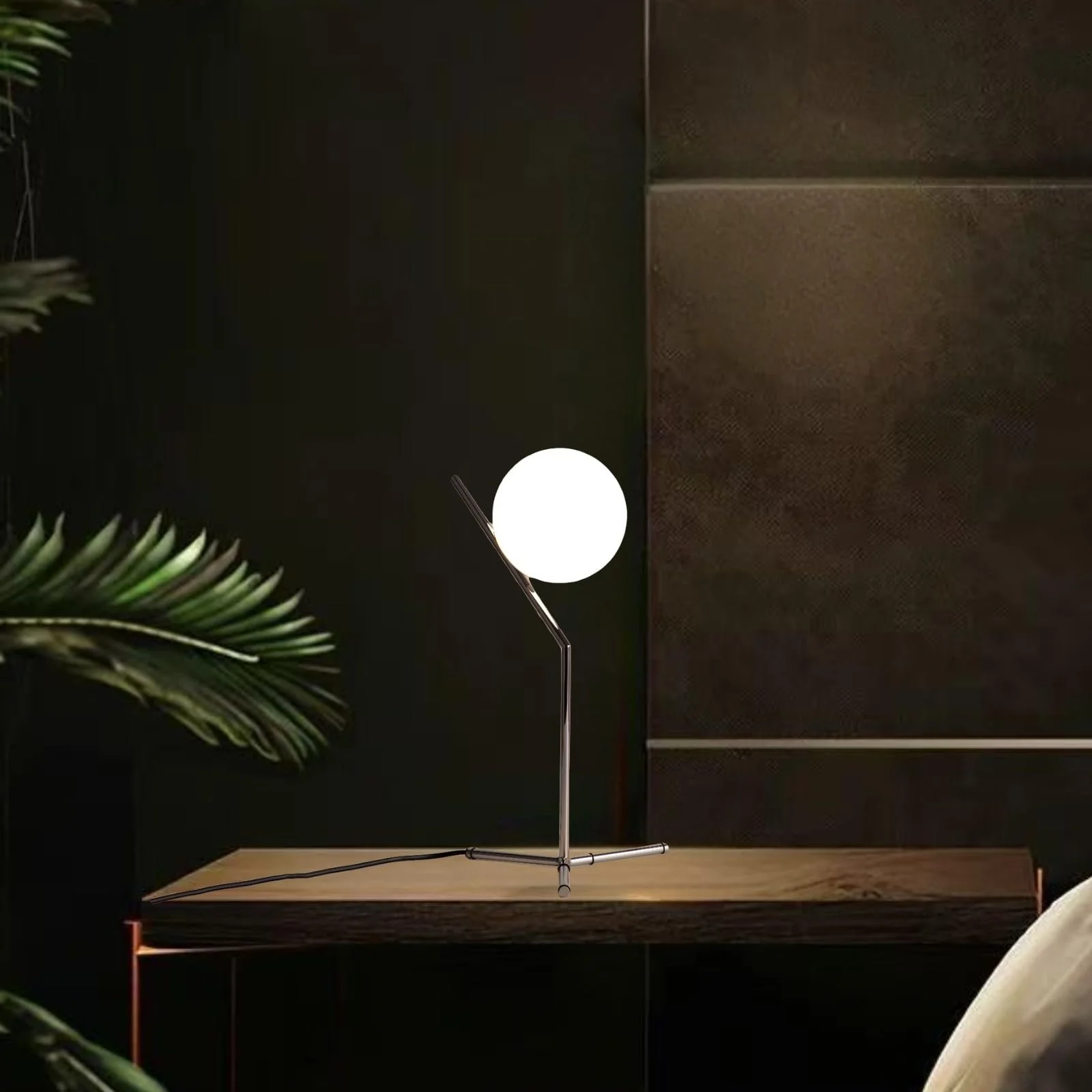 Настільна лампа Alpinaluz E27 скляна куля 18 см Хром, фото №2