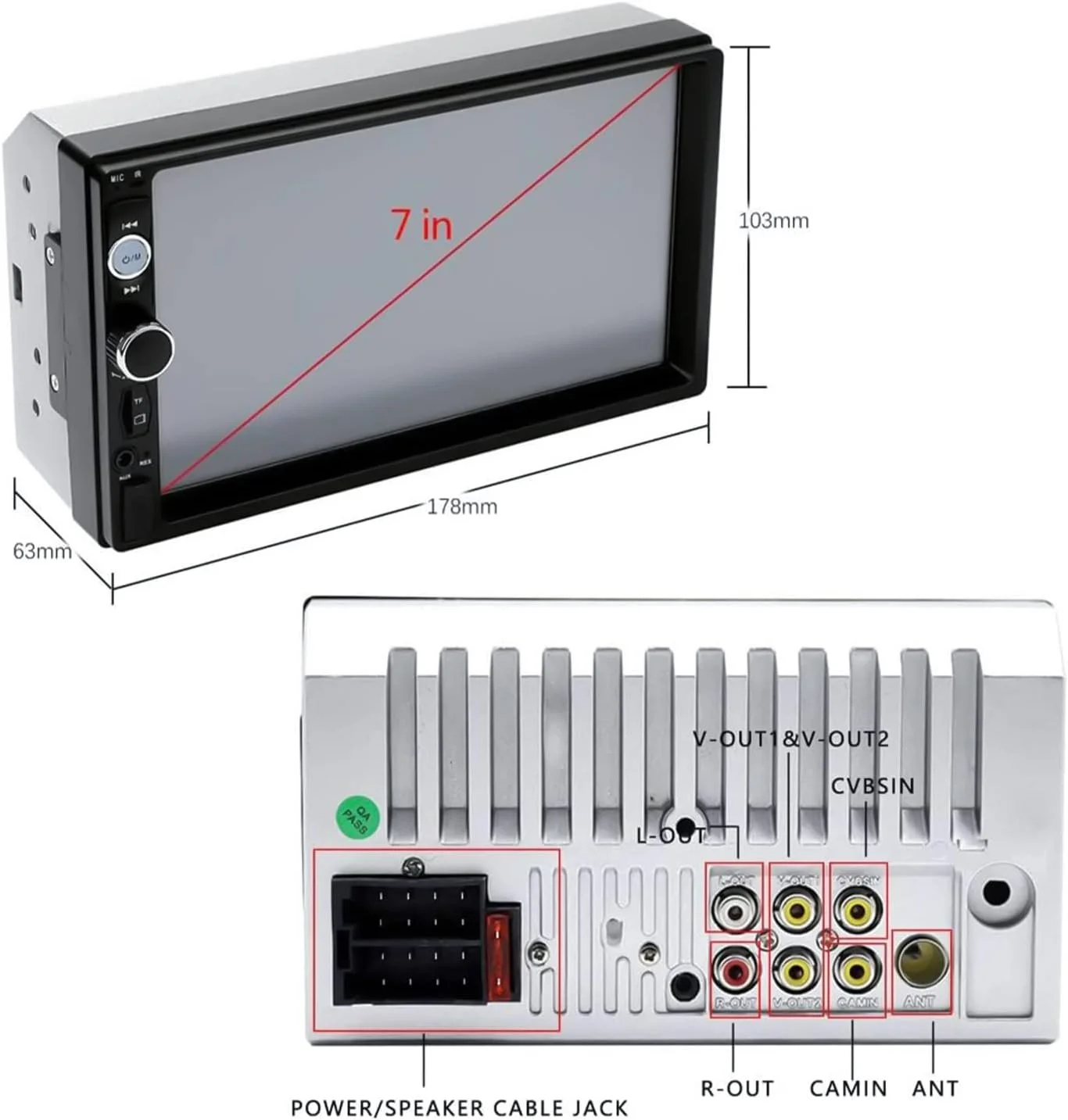 Автомагнітола CAMECHO / 7" / Сенсорна / Bluetooth / FM / USB / AUX / TF slot / 2DIN, фото №8 Автомагнітола CAMECHO / 7" / Сенсорна / Bluetooth / FM / USB / AUX / TF slot / 2DIN, фото №8