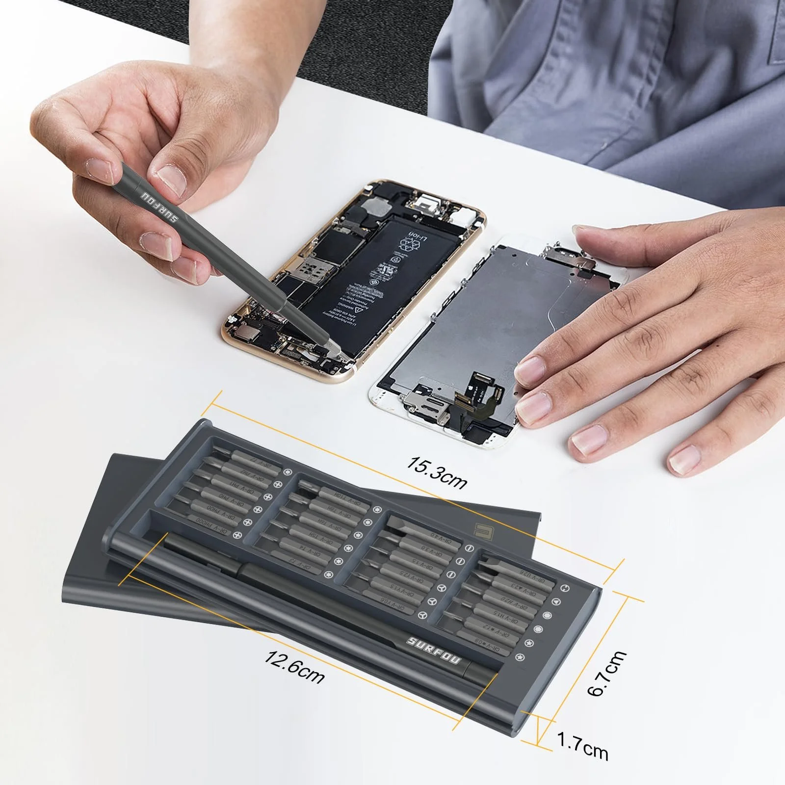 Набір прецизійних викруток SURFOU 25-в-1 Магнітний, фото №7