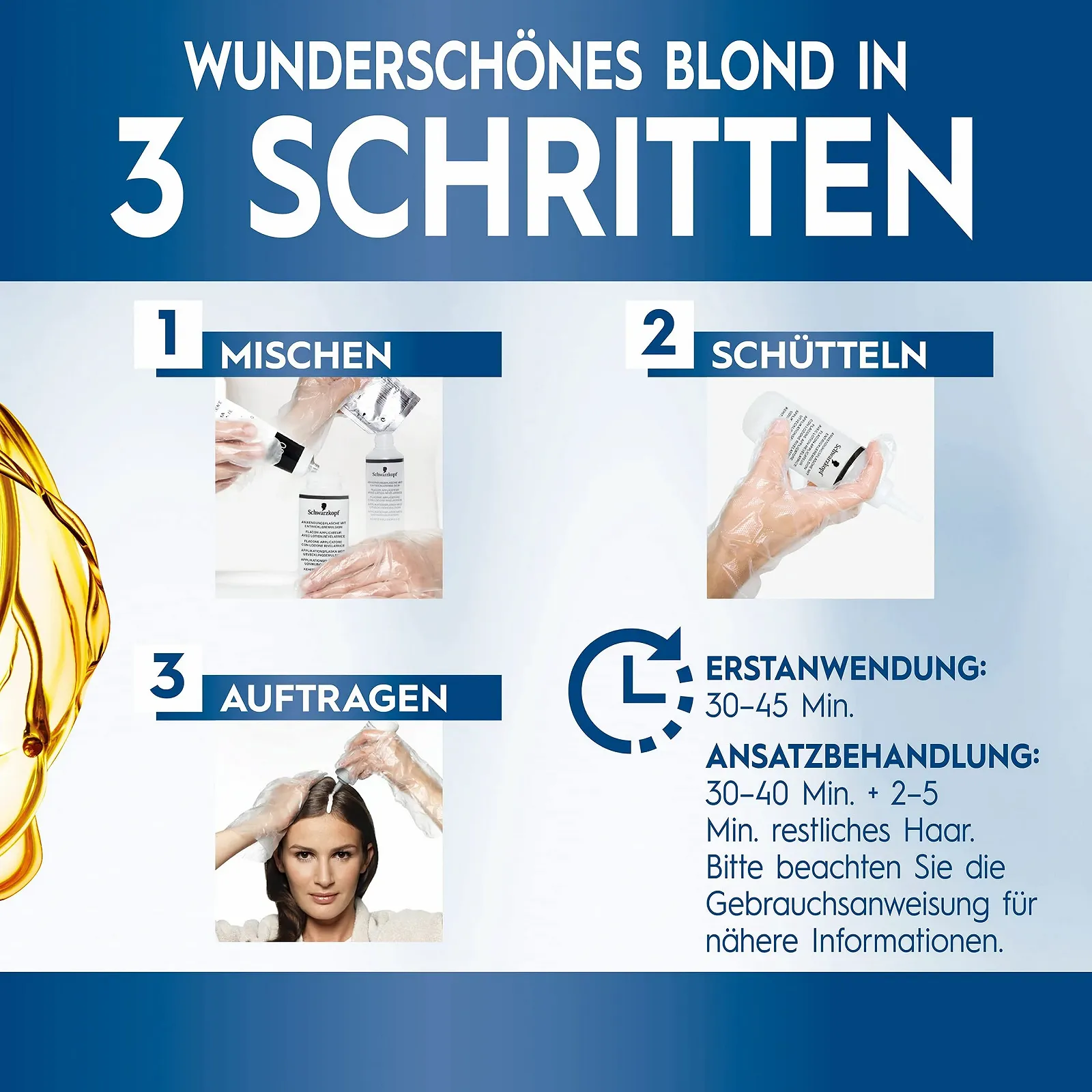 Освітлювач Schwarzkopf Blonde L100 Ice Blonde (2 x 175 мл), фарба для освітлення волосся, активована олією, з системою HaptIQ, до 7 рівнів без жовтого відтінку, фото №4