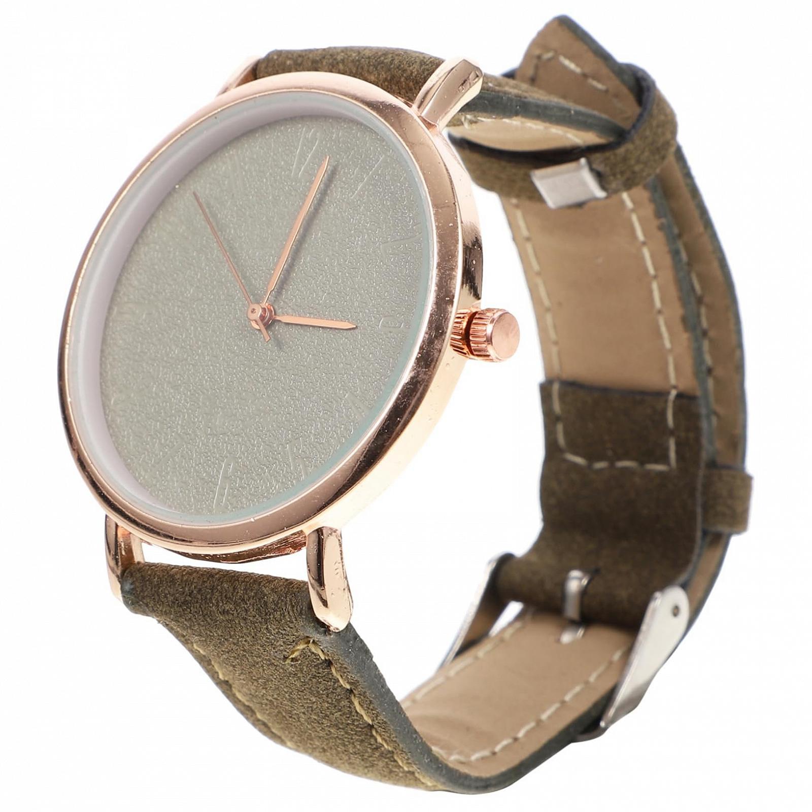 Кварцевые часы Healvian Fashion с тонким кожаным ремешком, женские, зеленые, фото №1