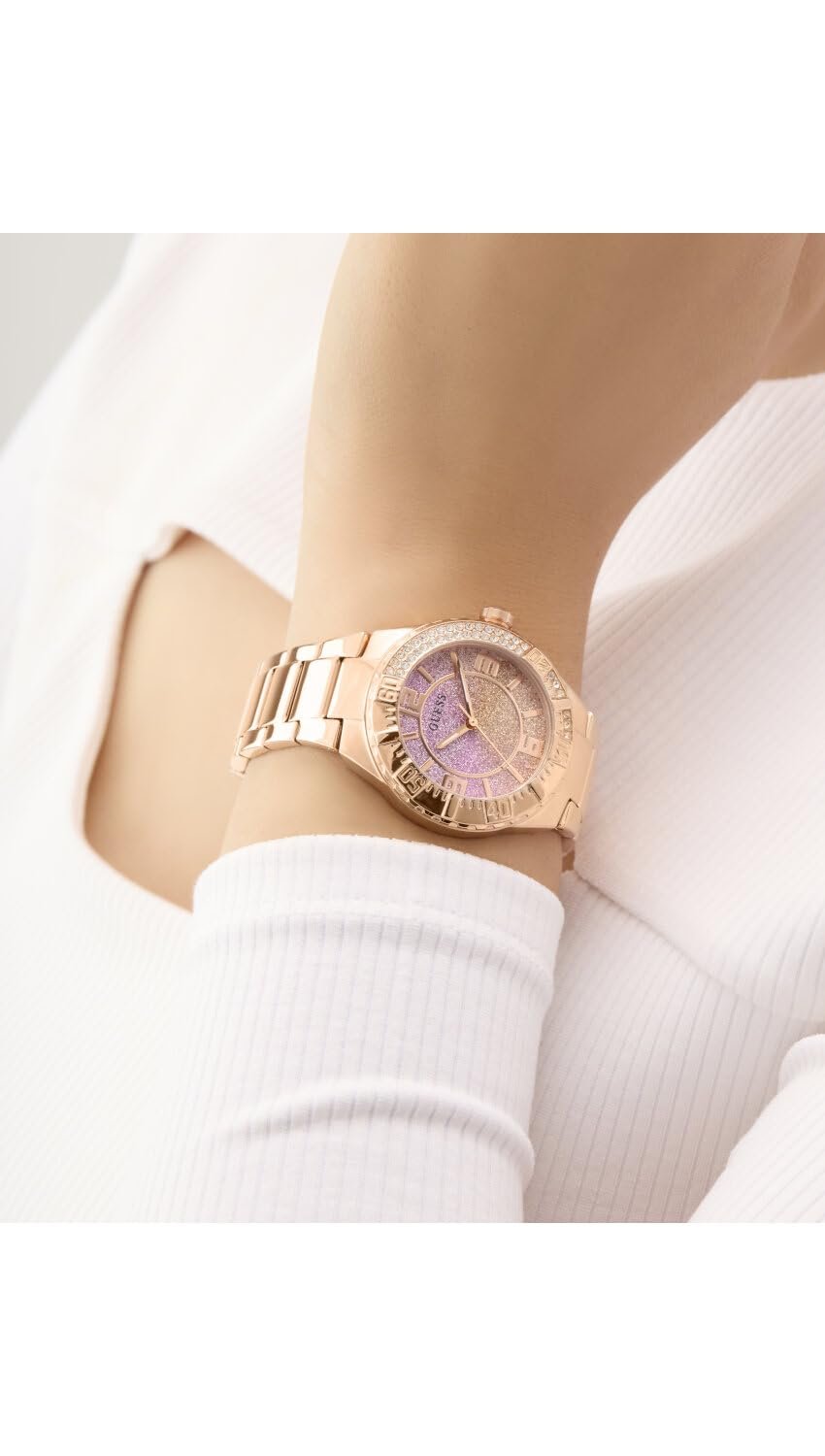 Женские часы GUESS Аналоговые GW0882L3 Розовый циферблат, фото №6