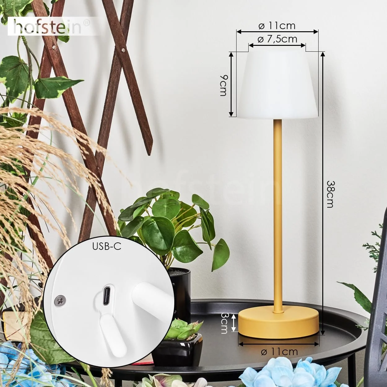 Настільна лампа Mazda LED Outdoor Пластик Жовтий / Білий 11 см USB-C Battery 2.2 Вт 250 Люмен, фото №5