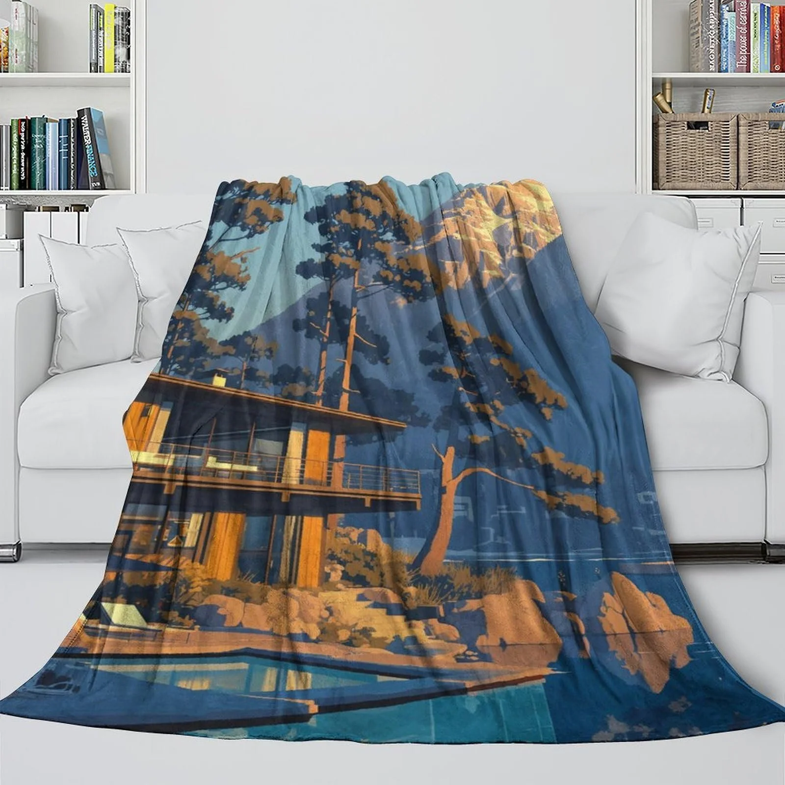 Покривало Silent Cottage М'яка, тепла, затишна фланелева флісова Покривало для дивана 3D друк Розмір 180 x 200 см, фото №4