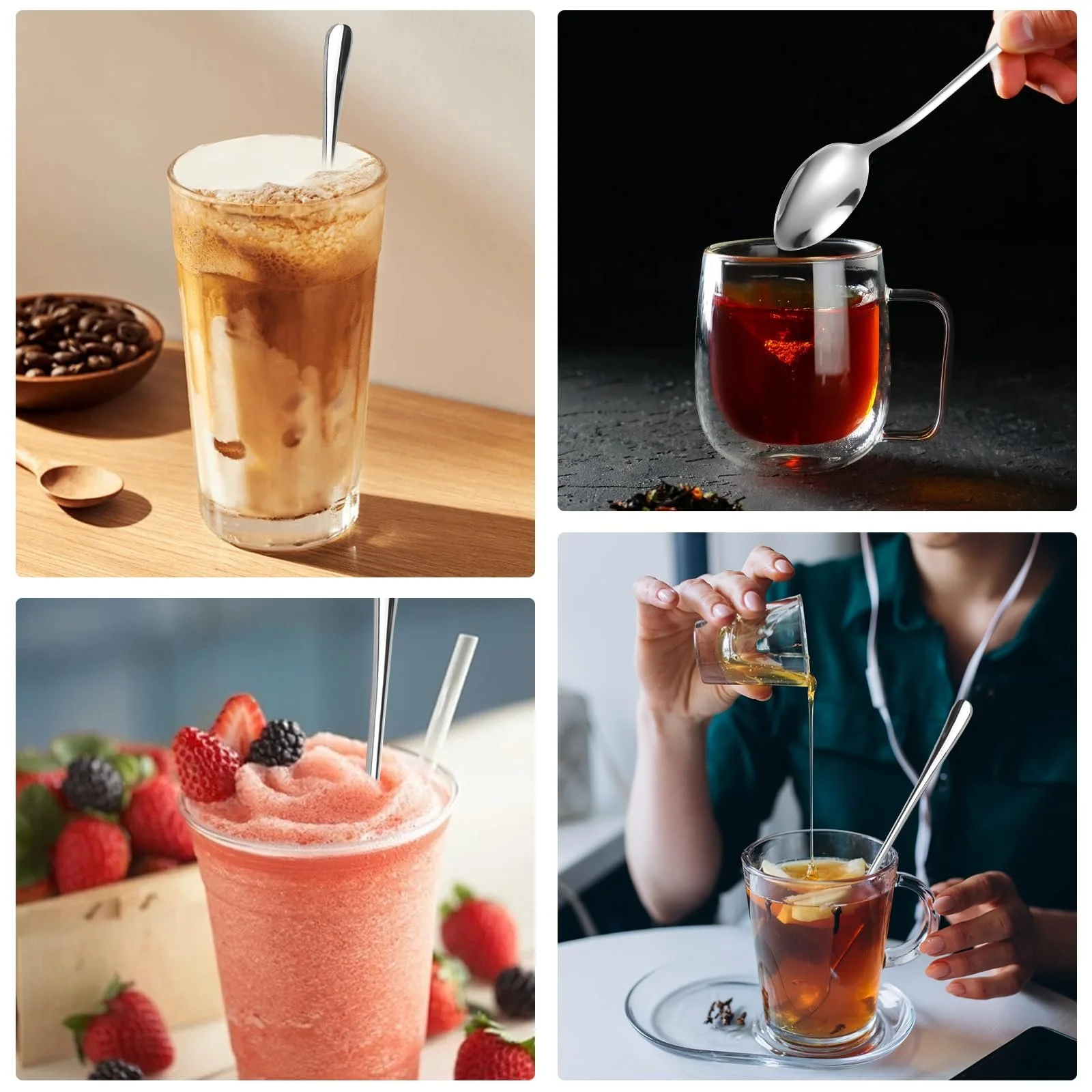 Ложка Довга з нержавіючої сталі для лате макіато 20 см, набір 12 штук, фото №6 Ложка Довга з нержавіючої сталі для лате макіато 20 см, набір 12 штук, фото №6