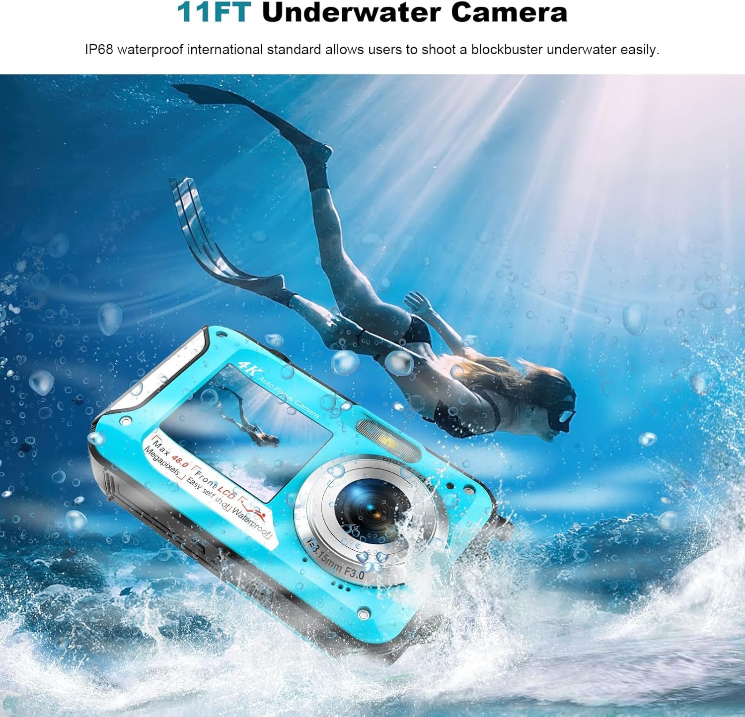 Фотоапарат Yixinxin 4K806ZP01 48Мп / CMOS / 4K 30fps / 16Х зум / Голубий, фото №5