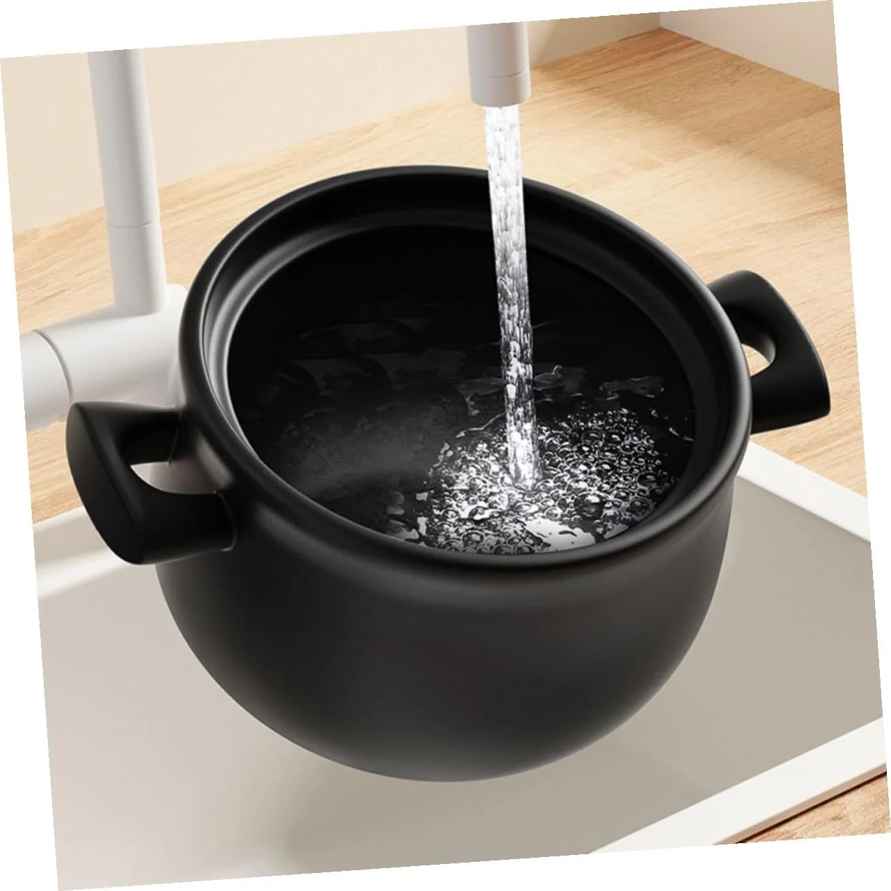 Кастрюля Ceramic Cooking Pot 1.8 л керамическая с крышкой, фото №9