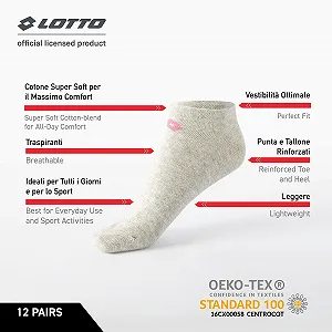 Шкарпетки Lotto Assorted Colours One Size White synthetic.ua - Фото 1