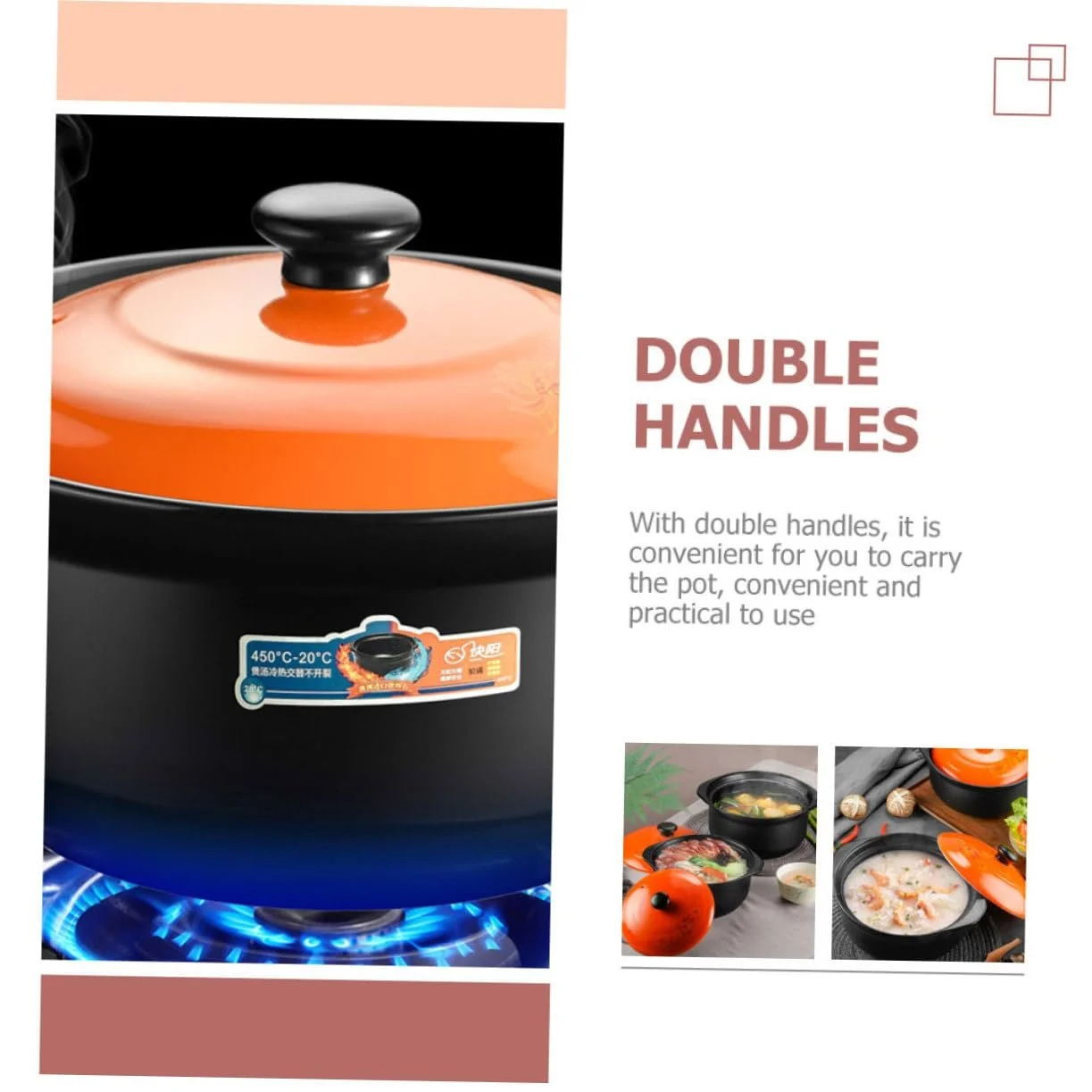 Каструля для тушкування керамічна з кришкою велика, фото №7