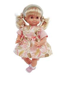 Лялька Schildkröt Sleeping Doll Розмір 32 см (Зачісуване світле волосся, коричневі сплячі очі, лялька з одягом з листяним принтом) - Фото 1