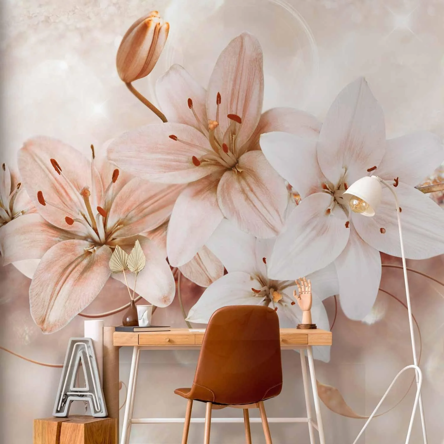 Фотошпалери murando b-A-0285-a-c Квіти Лілії Флізелінові XXL 350 x 256 см Алмазний орнамент, фото №6