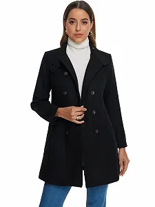 Пальто Allegra K Двобортне Осіннє Зимове Класичне з коміром стійкою - Фото 1