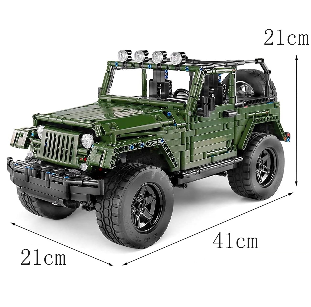 Технік для автомобіля Jeep Wrangler з набором двигунів 1:8 Великий набір моделей автомобілів 2078 штук блоків Jeep Wrangler, фото №2