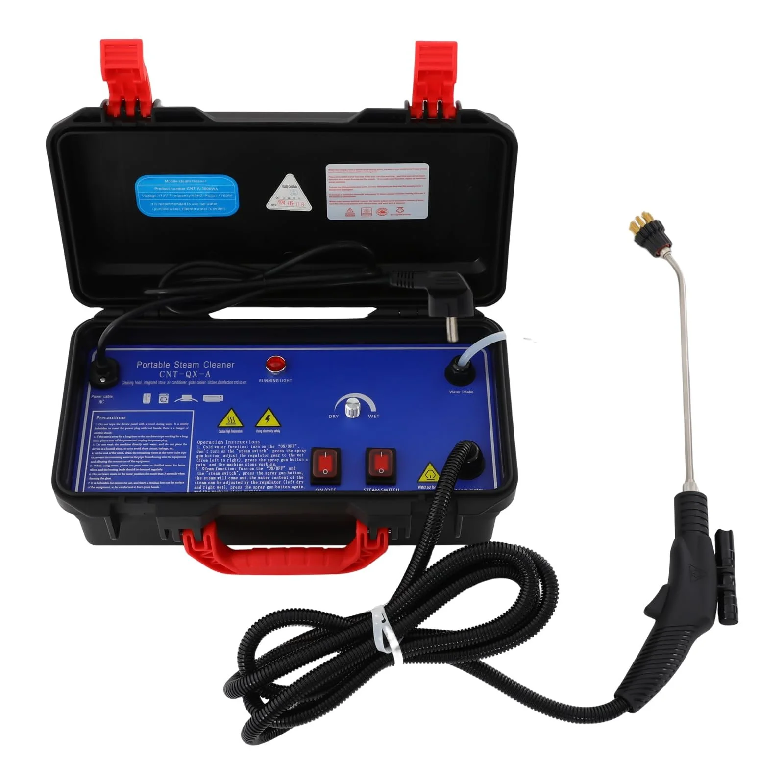 Пароочисник 3000 W 220 V Portable High Temperature Black, фото №1