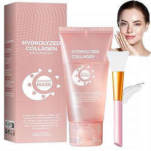 Нічна маска для обличчя з колагеном Collagen Overnight, нічний пілінг, маска-плівка з колагеном для всіх типів шкіри - Фото 1
