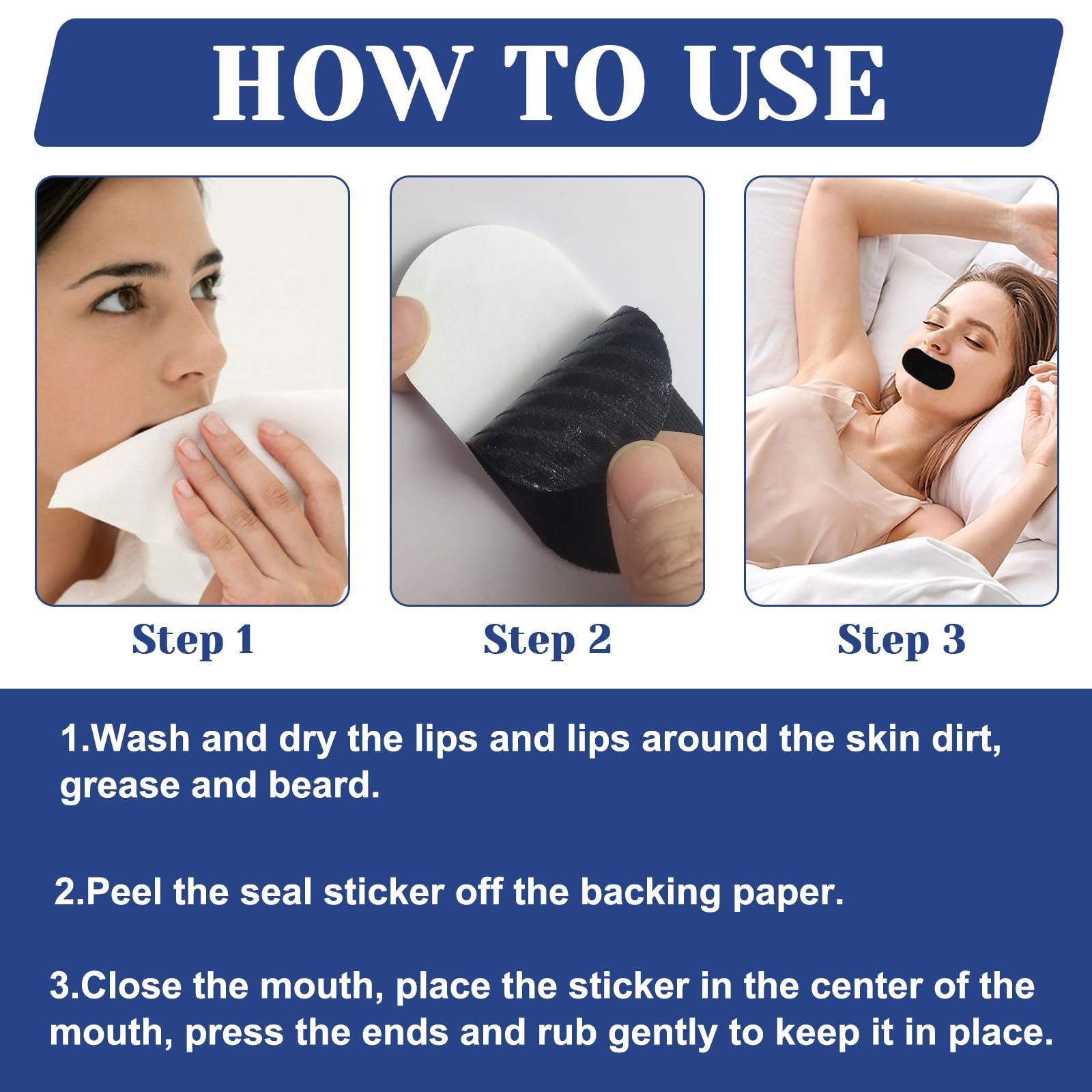 Пластир для рота для сну, 60 шт, фото №4 Пластир для рота для сну, 60 шт, фото №4