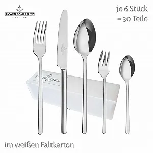 Набір столових приборів Picard & Wielpütz Ventura 6108 30 предметів у білій складній коробці synthetic.ua - Фото 1