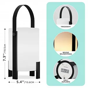 Настольная лампа MALUX LED Wireless Battery Operated 2-in-1 IP44 Dimmable Remote Control Timer synthetic.ua - Фото 1