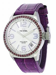 Часы TW Steel Marc Coblen MCPR2 Edition Ремешок кожаный 42 мм Серебристый/Фиолетовый - Фото 1