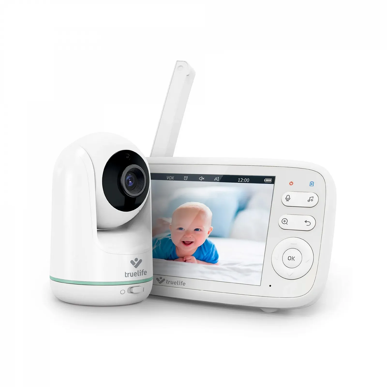 Відеоняня TrueLife NannyCam R5 360° 720p 5" LCD 300 м Нічне бачення 8 колискових 16 годин роботи, фото №1