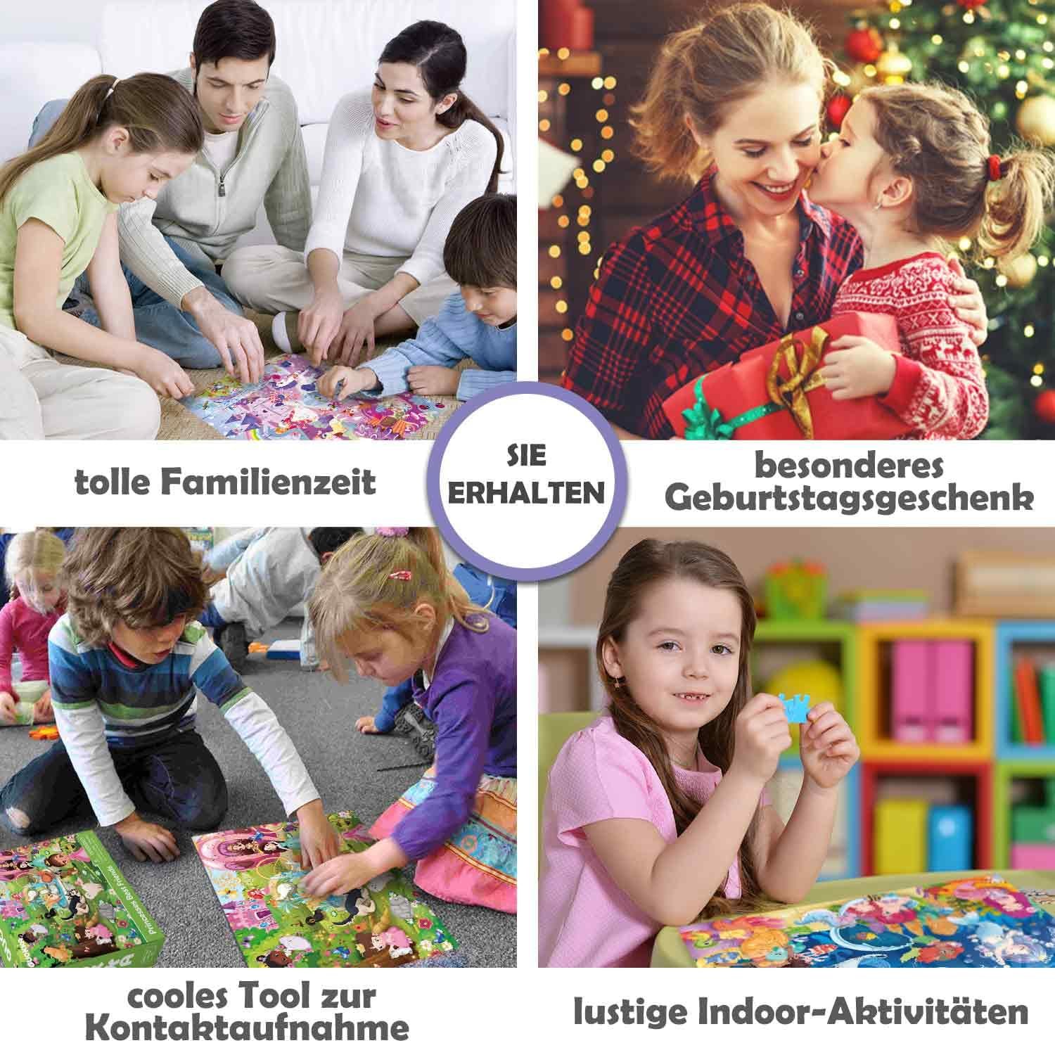 Рамочный пазл QUOKKA 4 x 60 элементов Принцесса Единорог Русалка Животные, фото №6