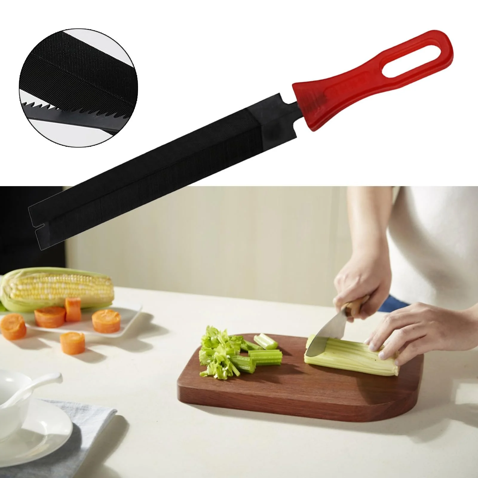 Точило для ножів Вуглецева сталь Алмазні частинки Пластикова ручка, фото №2