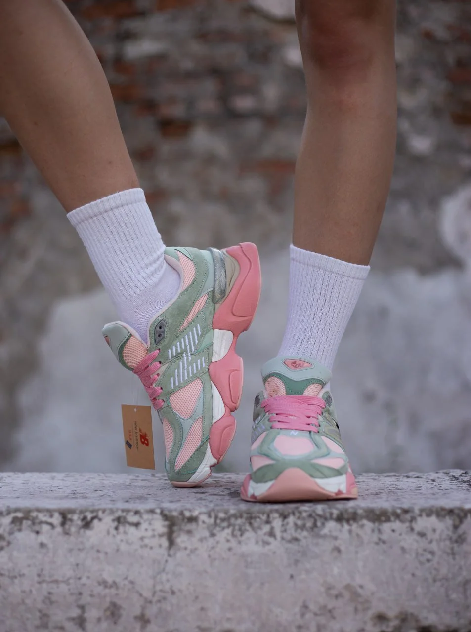 Кроссовки New Balance 9060 light Green Pink, фото №4