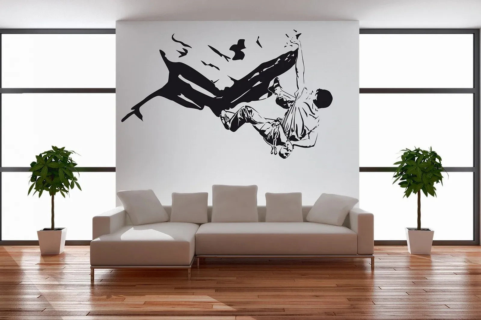 Наклейка на стену #405C Climber 200 см x 120 см Черный, фото №3