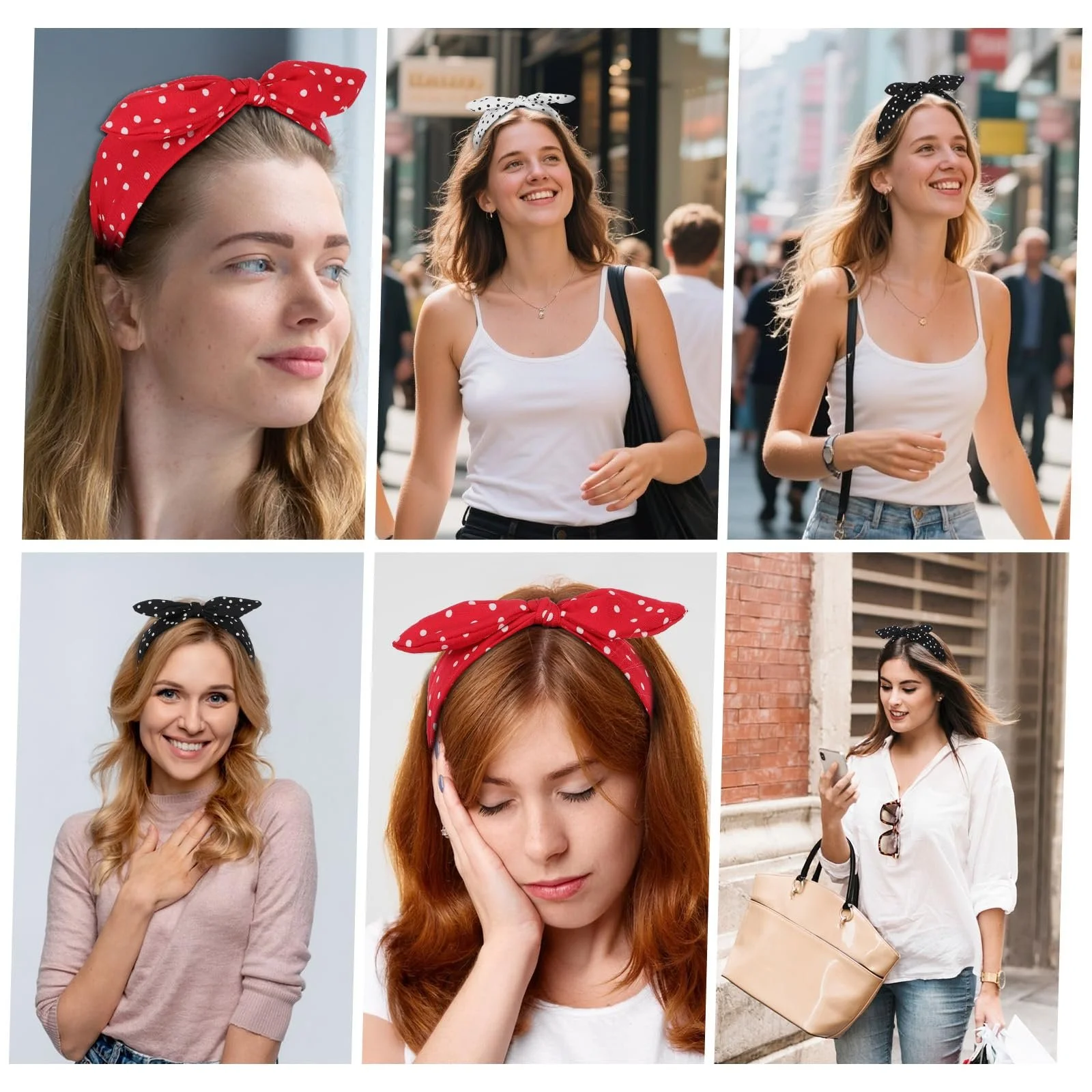 Пов'язка на голову Широка в горошок з бантом, фото №7