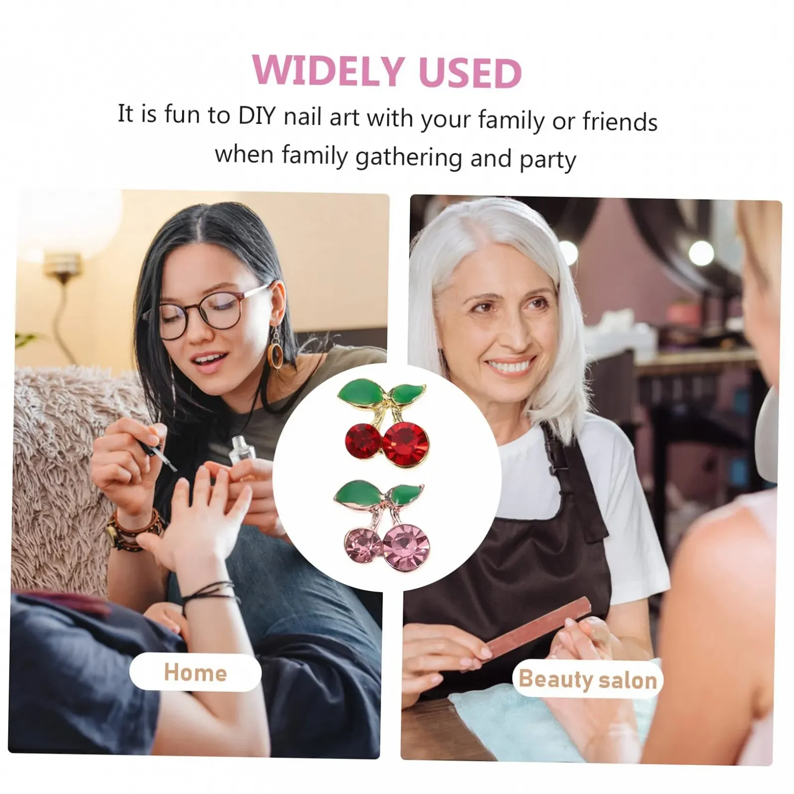 Стразы для ногтей Healeved, вишенки, 180 шт, фото №7