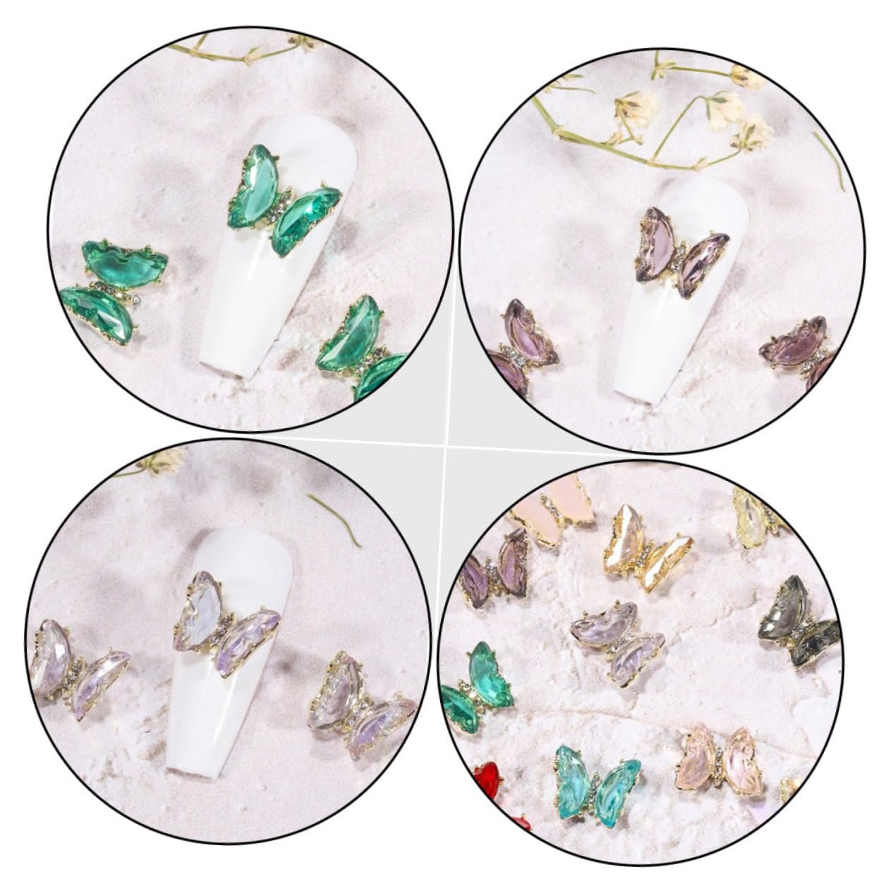 Украшение для ногтей Бабочки PLAFOPE 13 шт. Аксессуары для DIY маникюра из циркониевого материала, фото №8