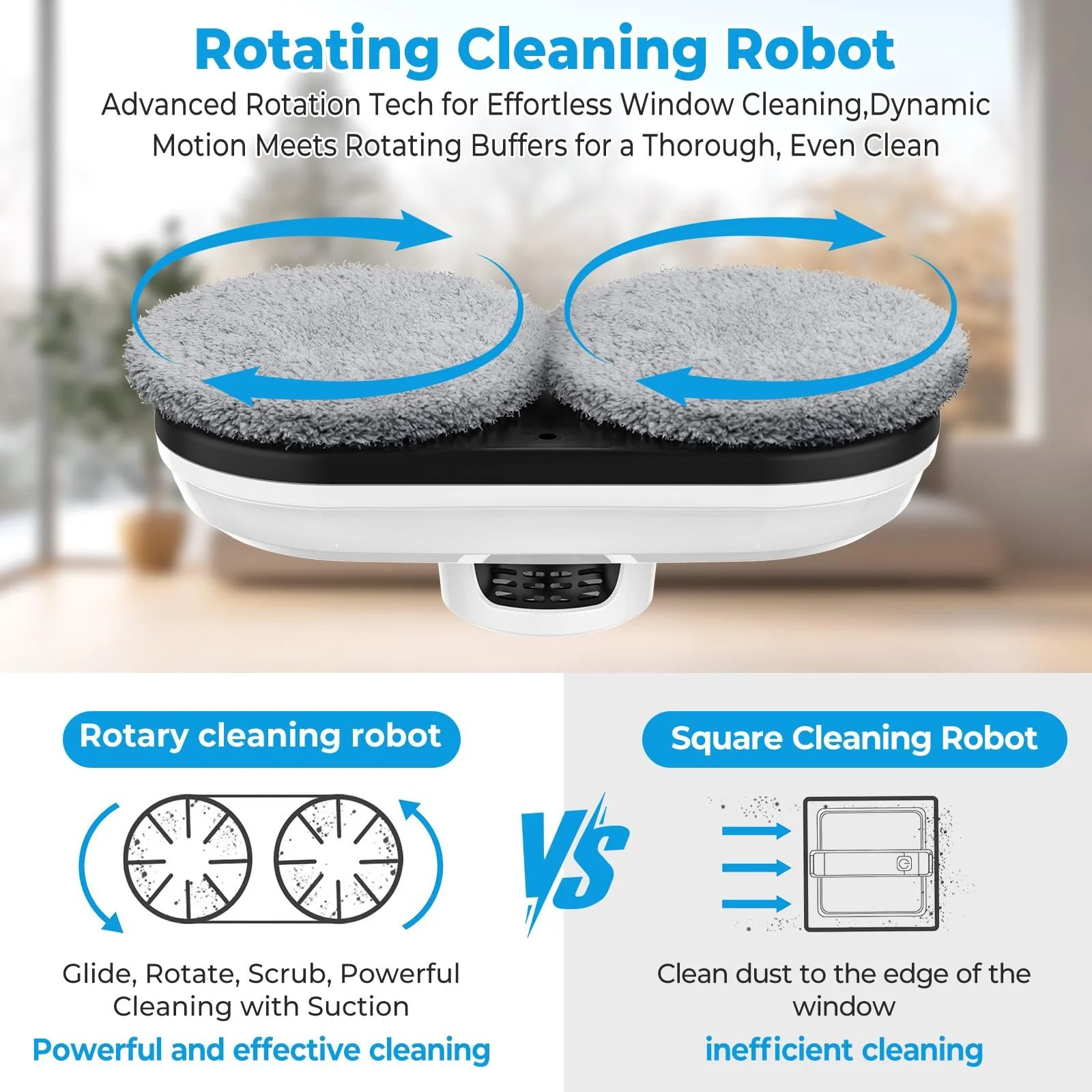 Робот для миття вікон з електричним розпилювачем, 5600Pa, 3 режими очищення, інтелектуальна навігація та виявлення країв, дистанційне керування та 8 ганчірок, робот для вікон для гладких поверхонь, фото №4 Робот для миття вікон з електричним розпилювачем, 5600Pa, 3 режими очищення, інтелектуальна навігація та виявлення країв, дистанційне керування та 8 ганчірок, робот для вікон для гладких поверхонь, фото №4