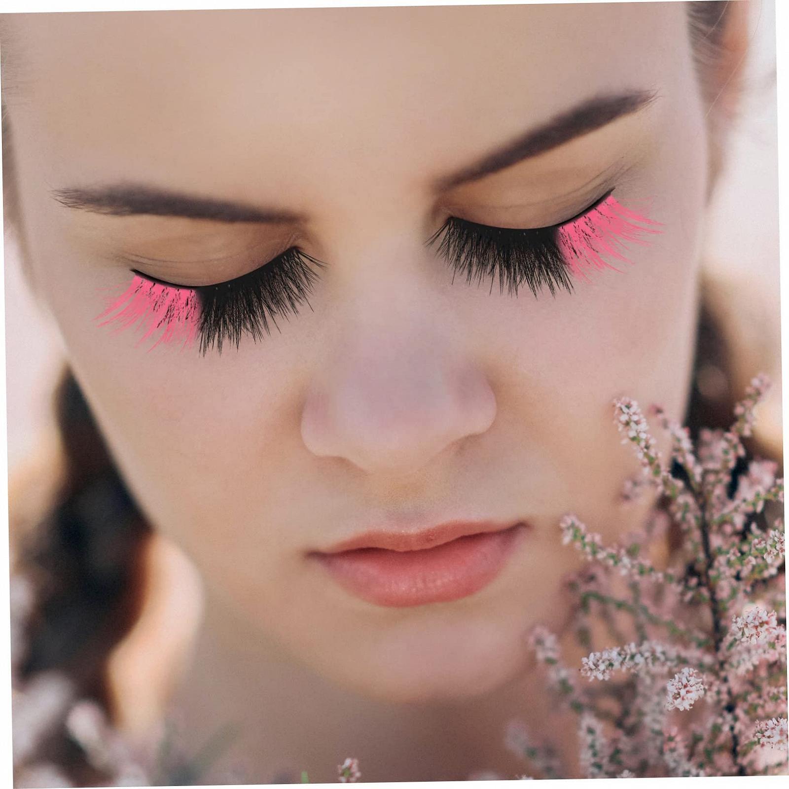 Накладні вії Angoily 20 Парів Рожеві Кольорові Регульовані Imitation, фото №5