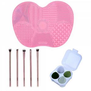 Набор GLOV Silikonmatte Make-Up Кистей Beauty-Box-Спонжей Полный Розовый - Фото 1