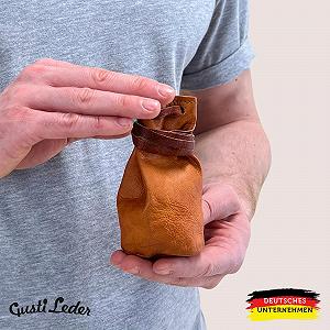 Кожаный кошелек Gusti Leder nature Маленький кошелек для монет, наличных, мелочи Винтажный стиль Унисекс аксессуар Натуральный коричневый A76b synthetic.ua - Фото 1