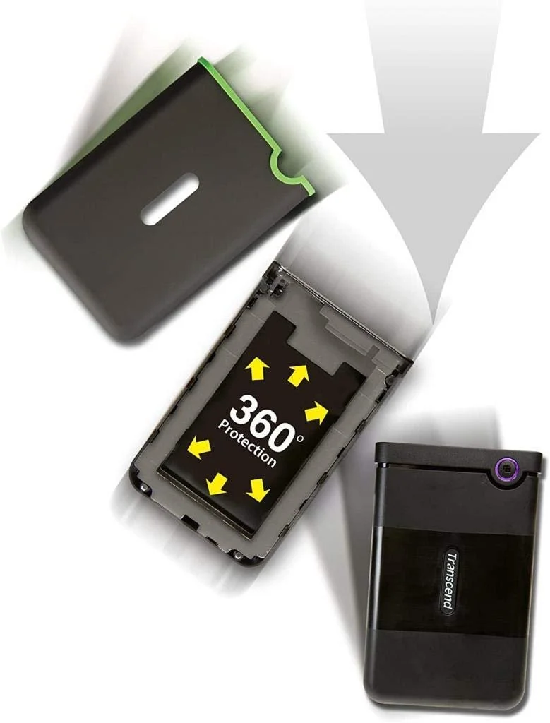 Зовнішній жорсткий диск Transcend StoreJet 25M3 USB 3.1 Gen 1 Rugged, фото №4 Зовнішній жорсткий диск Transcend StoreJet 25M3 USB 3.1 Gen 1 Rugged, фото №4