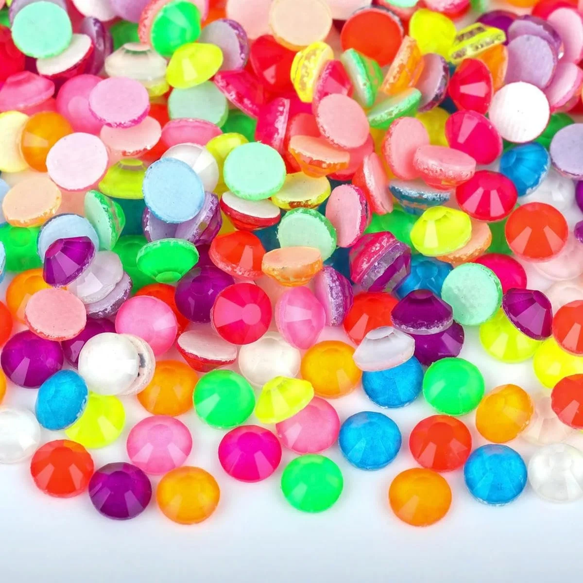 Термоклейові Стрази Неонові Всі Кольори Super Bright Crystal для Тканини, Одягу, Суконь, Мікс Кольорів SS30 288 штук, фото №1